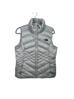 The North Face Aconcagua Vest Women Medium Grey Excellent 550 Down Puffer‎